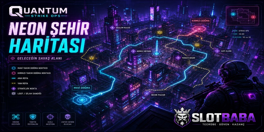 Quantum Strike Ops neon şehir harita görseli
