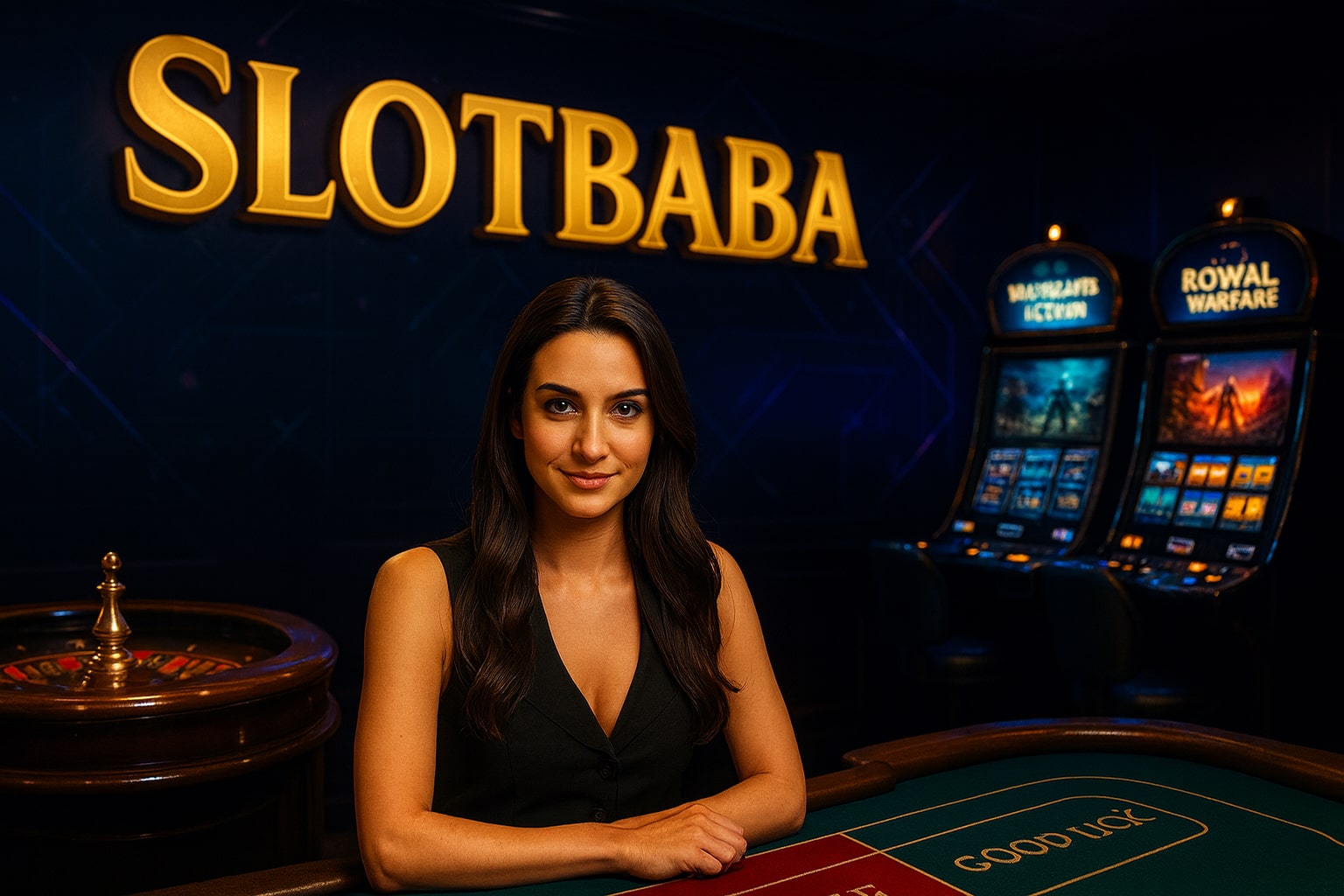 Slotbaba Casino platformunun canlı oyun masaları ve slot makineleri görseli